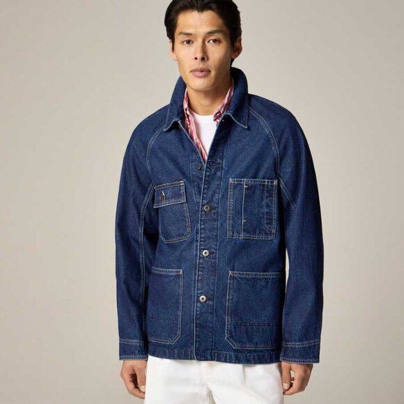 New L J Crew Wallace & Barnes chore jean jacket in Japanese denim